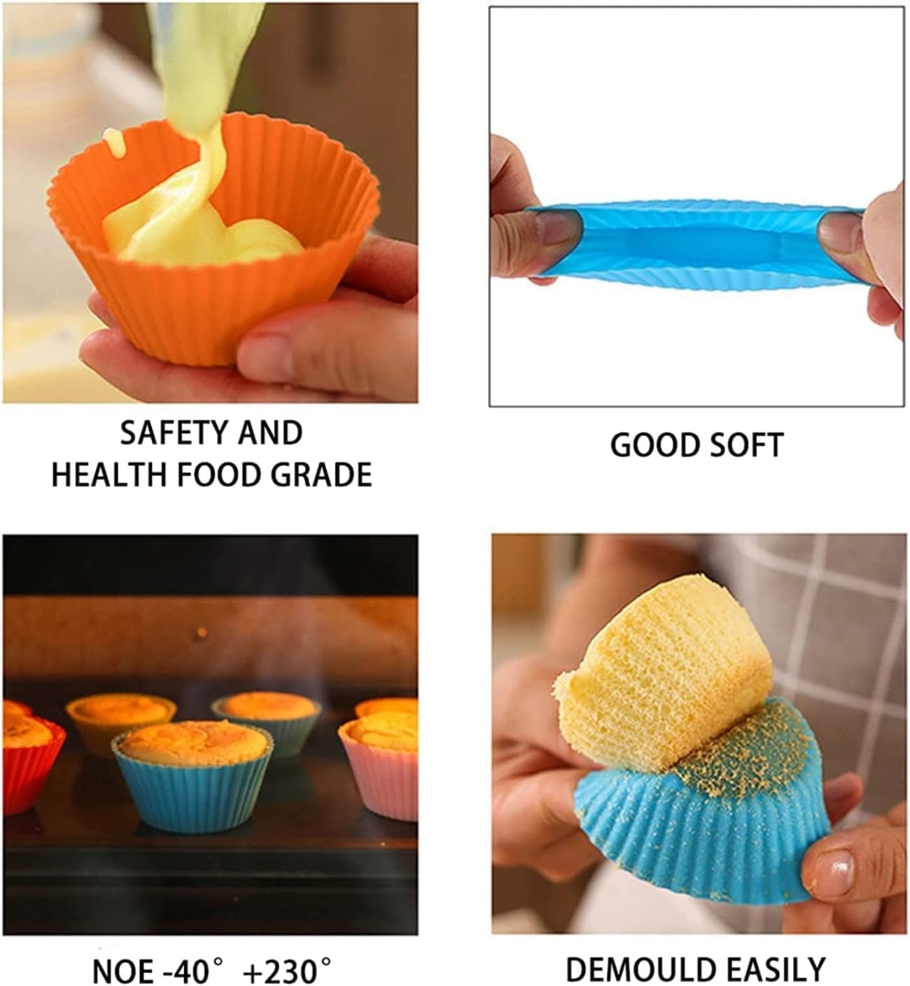 12Pcs Silicone Cupcake Liners