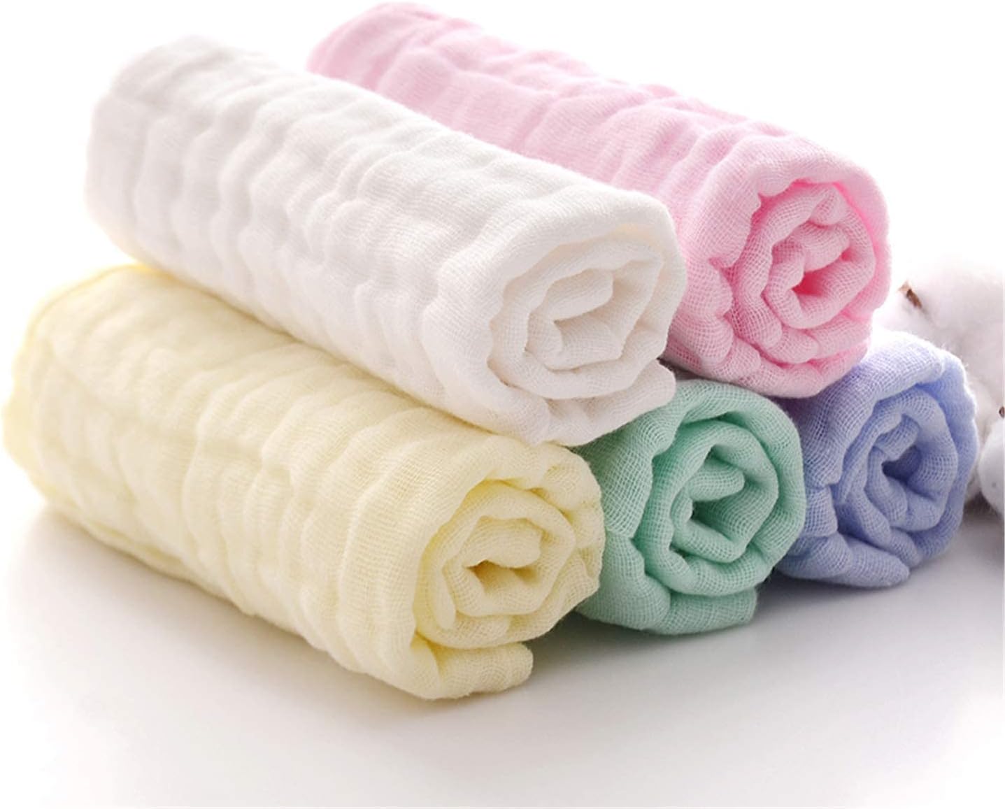 5pcs Muslin Baby Washcloths & Towels