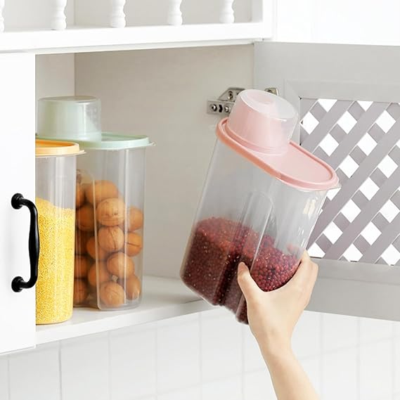 4PCs Food Storage Containers with Measuring Cup