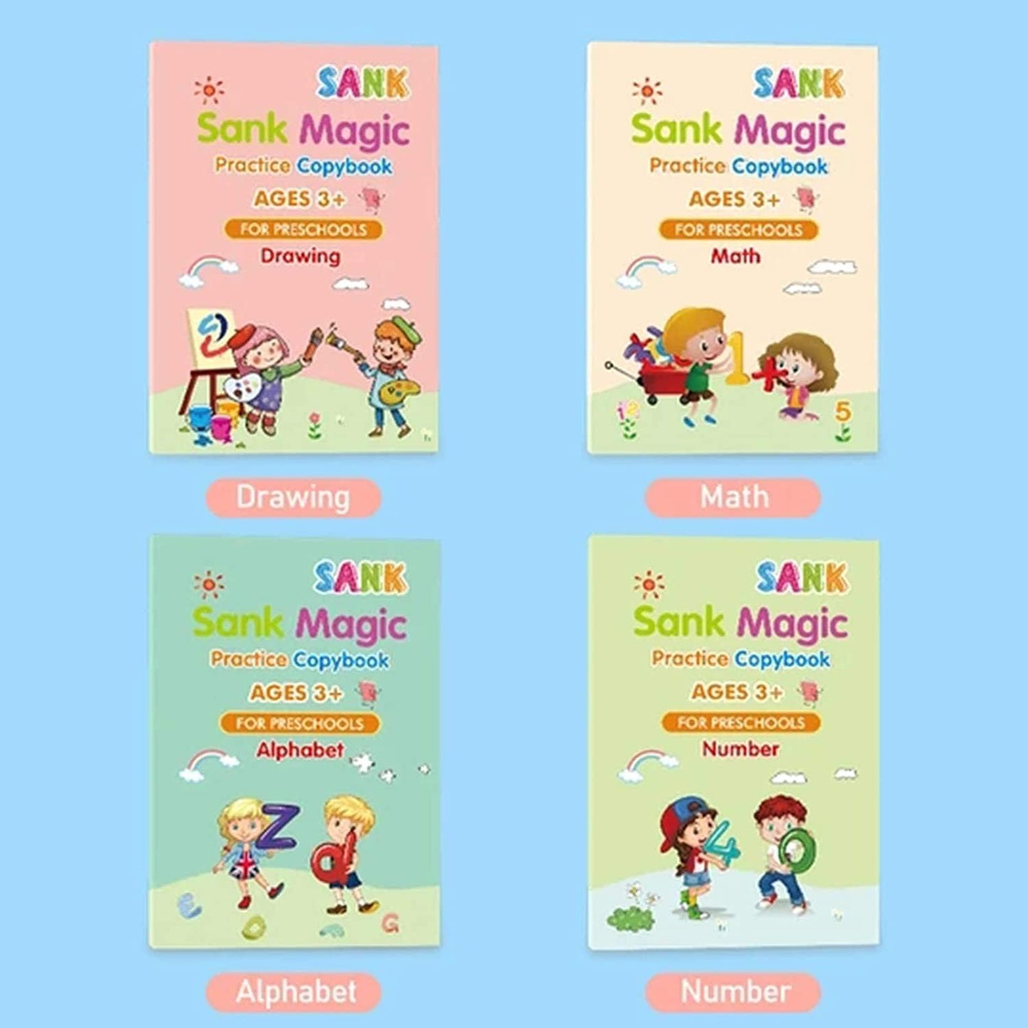 4PCs Sank Magic Practice Copybooks For Kids