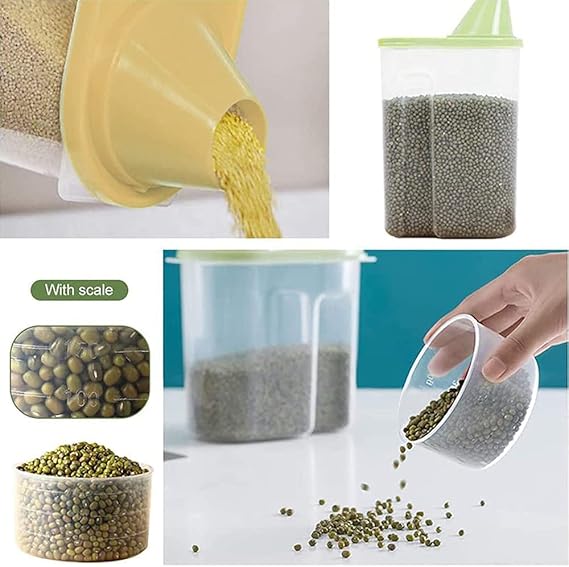 4PCs Food Storage Containers with Measuring Cup