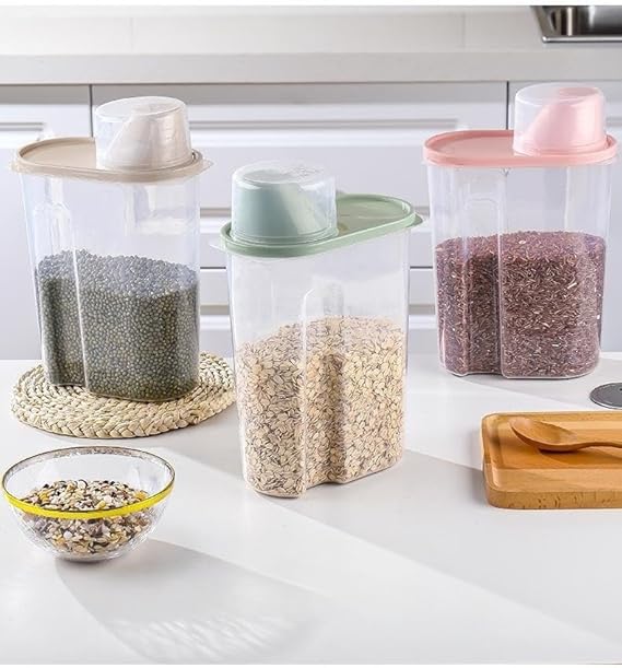 4PCs Food Storage Containers with Measuring Cup