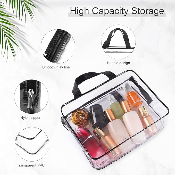 3PCs Clear Portable Cosmetic Bags