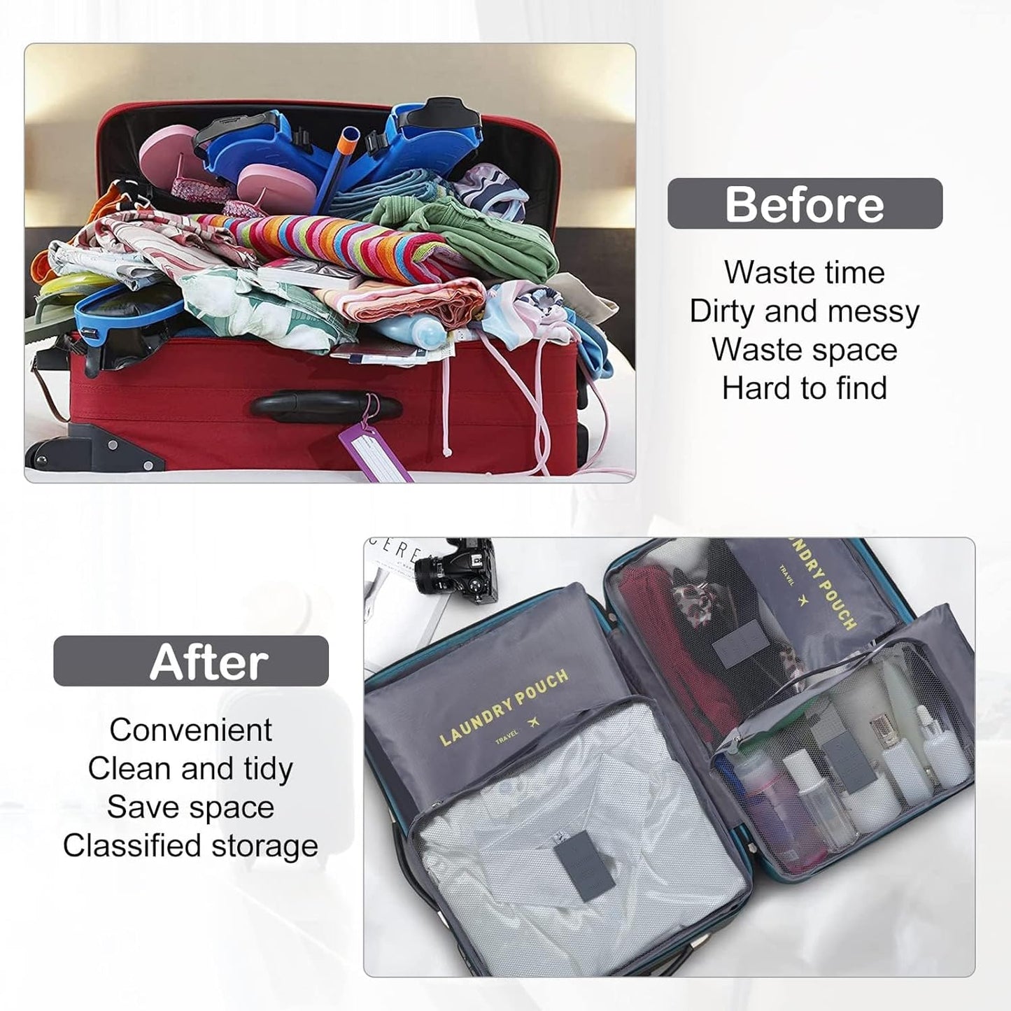 6Pcs Set Travel Luggage Organizer