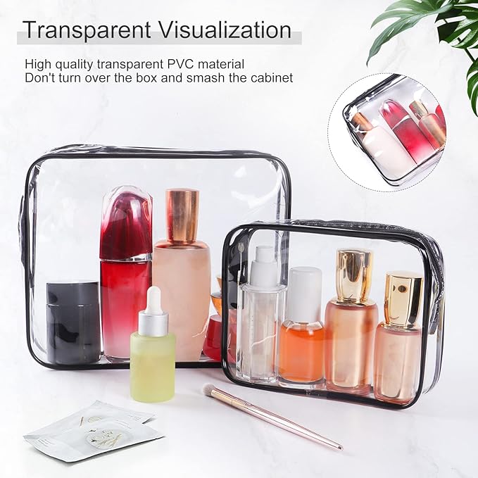 3PCs Clear Portable Cosmetic Bags