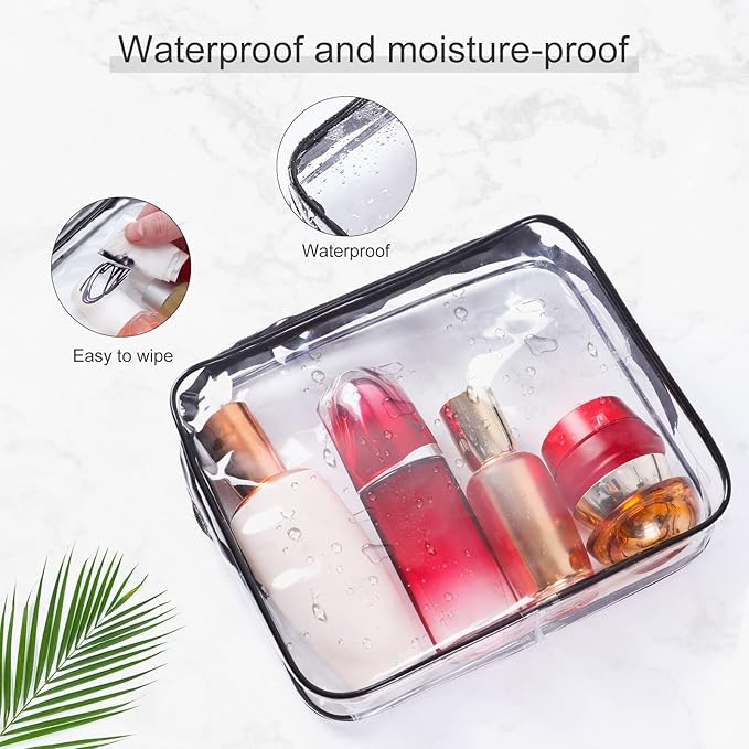 3PCs Clear Portable Cosmetic Bags