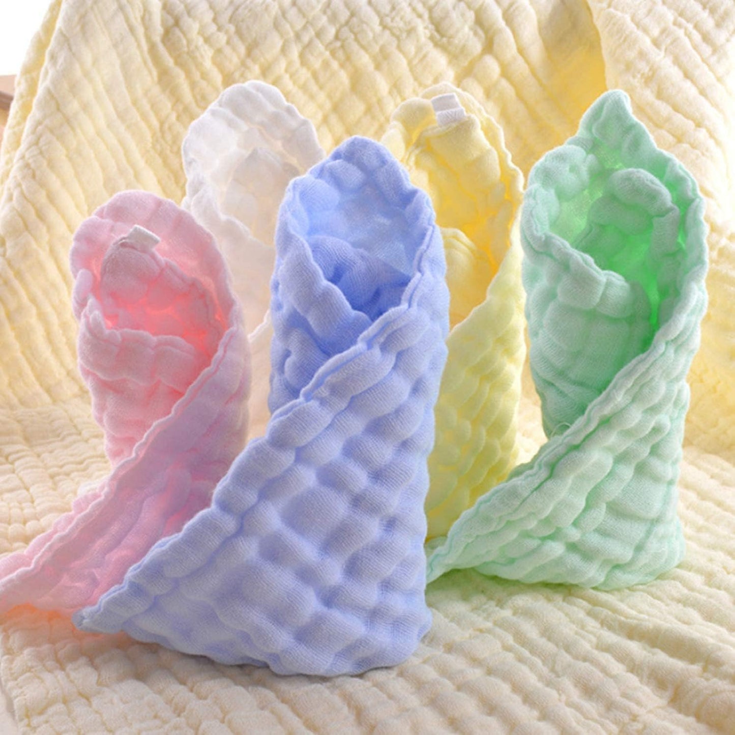5pcs Muslin Baby Washcloths & Towels