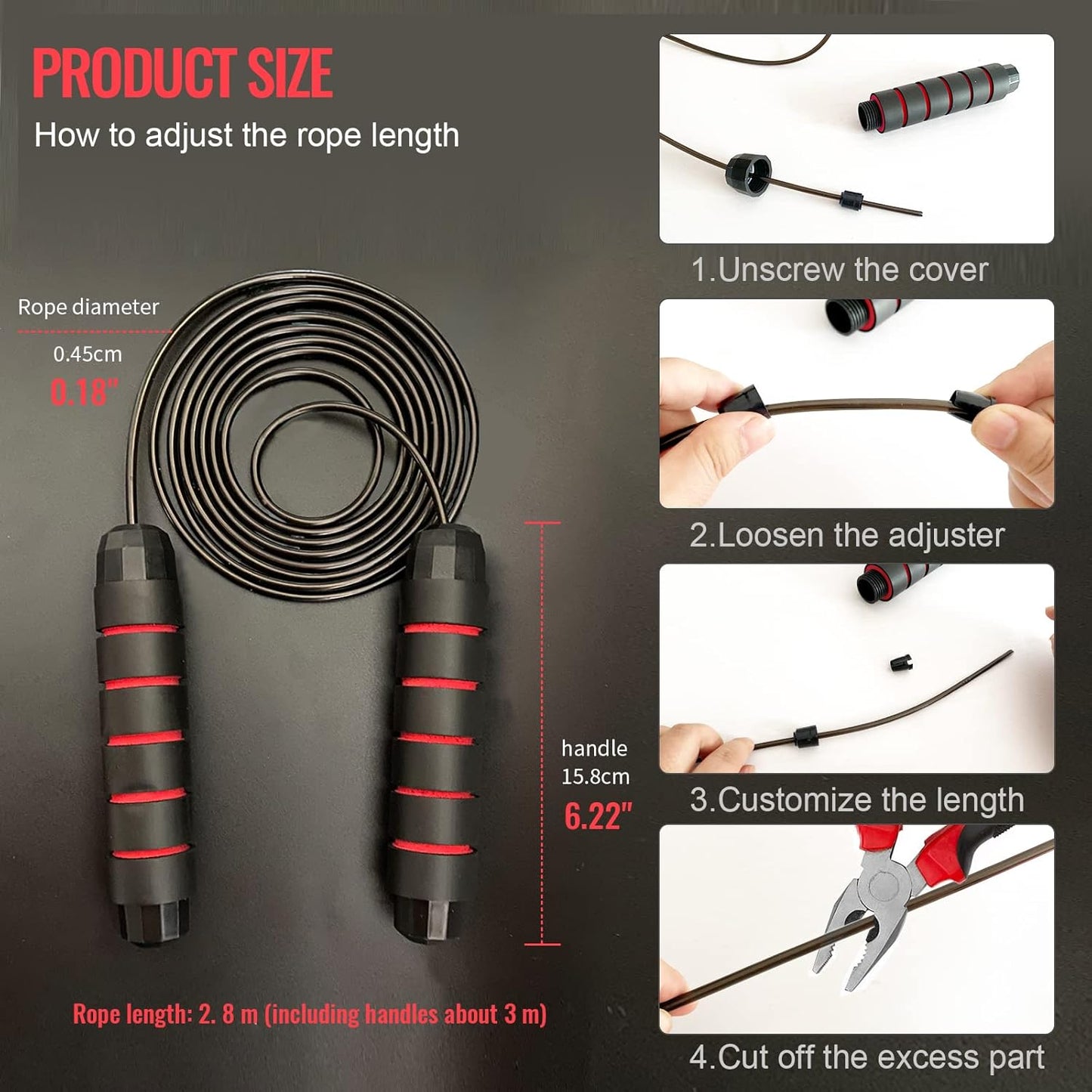 Adjustable Fitness Exercise Jump Rope