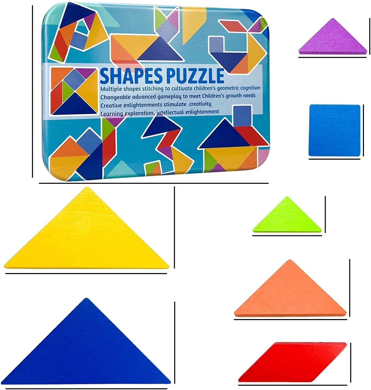 Wooden Tangram Pattern Puzzles Set