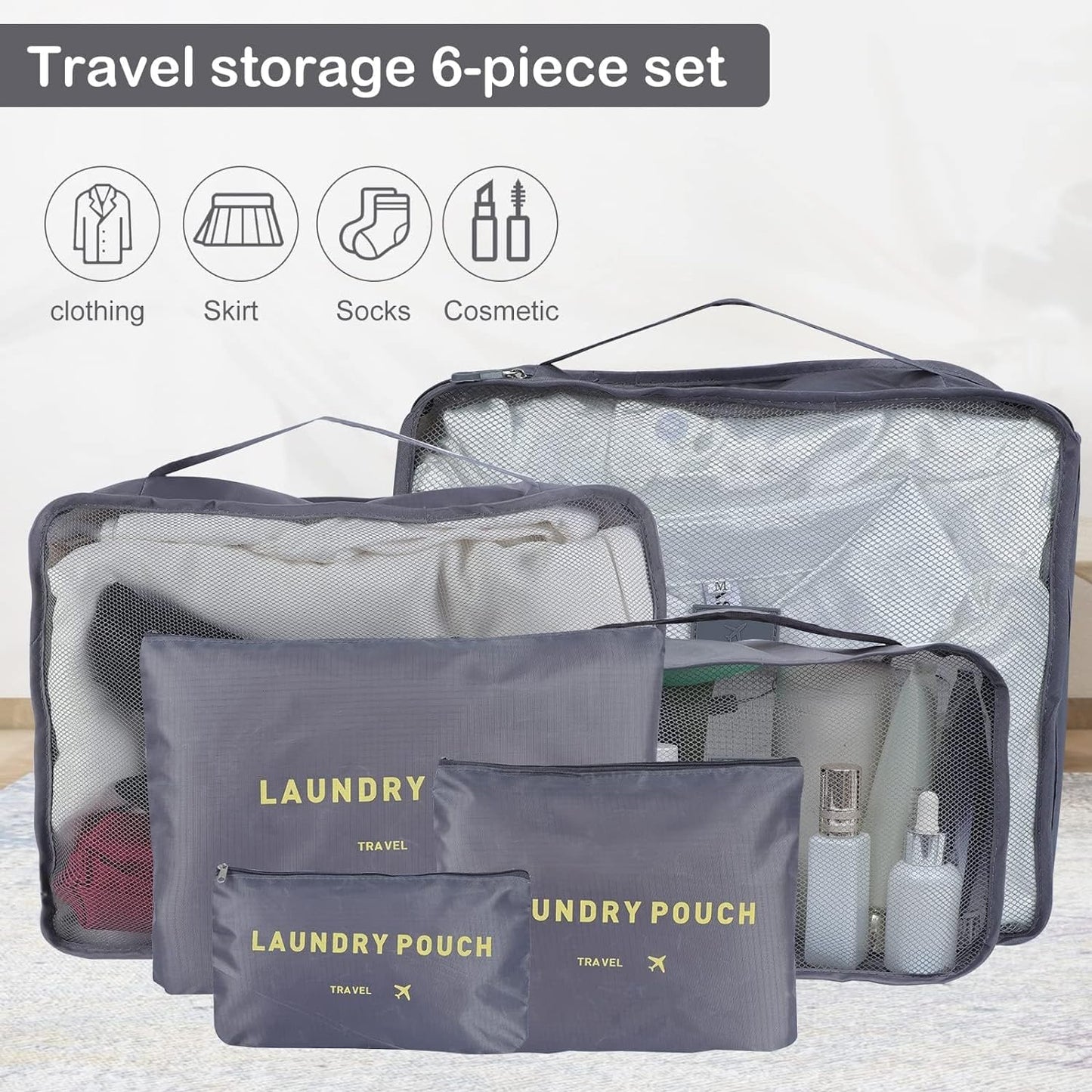 6Pcs Set Travel Luggage Organizer
