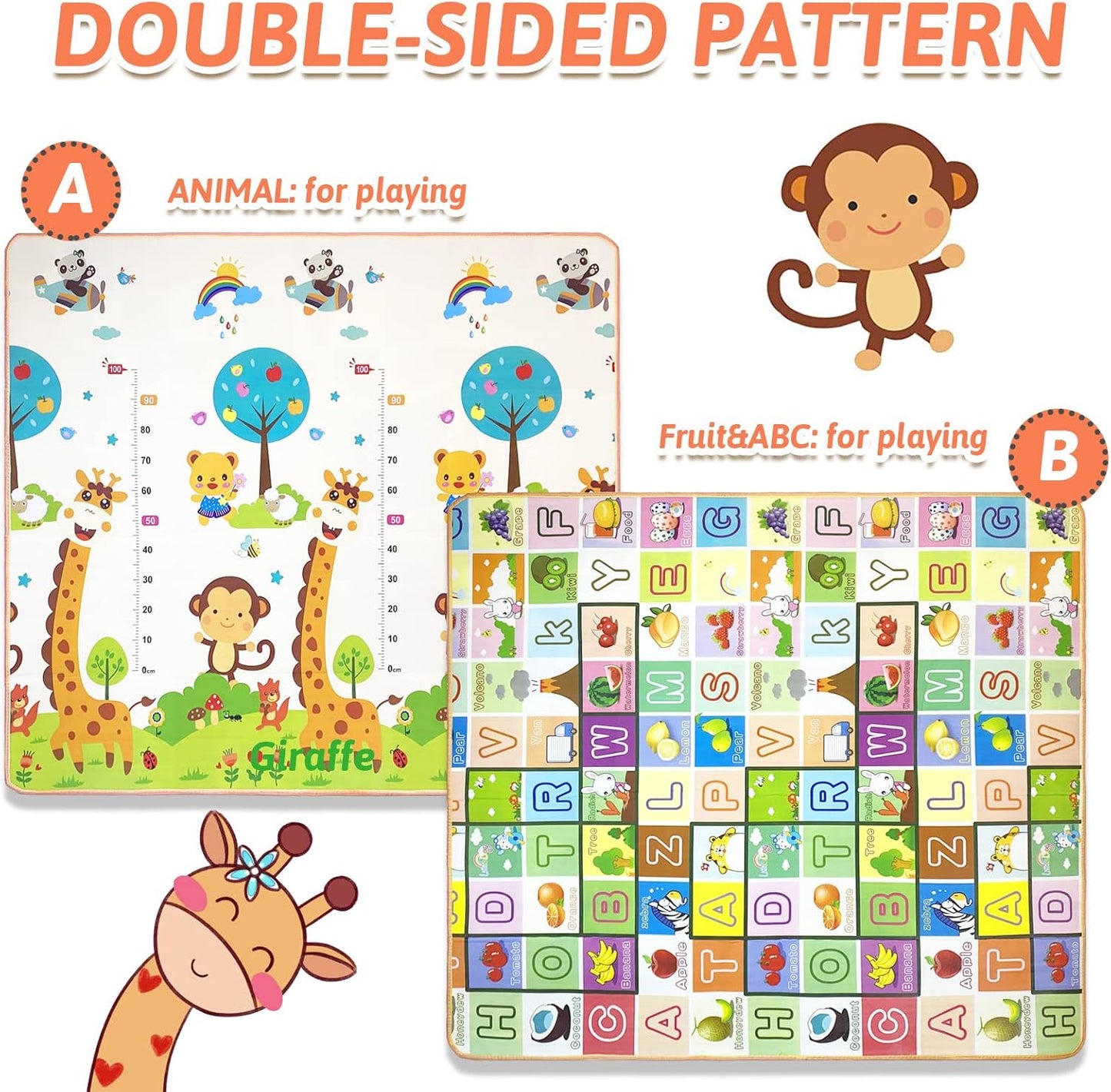 Children Play Mat Baby Crawling Mat Double-Sided