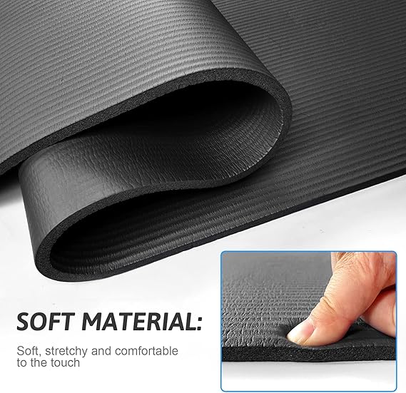 Yoga Mat with Strap Included 10mm Thick
