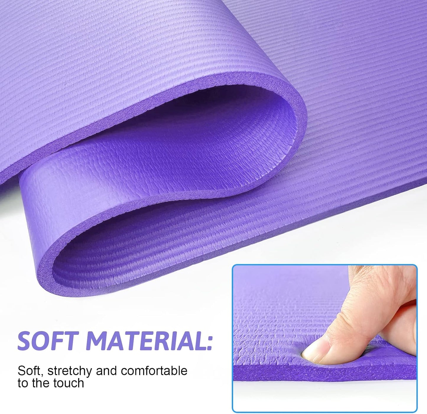 Yoga Mat with Strap Included 10mm Thick