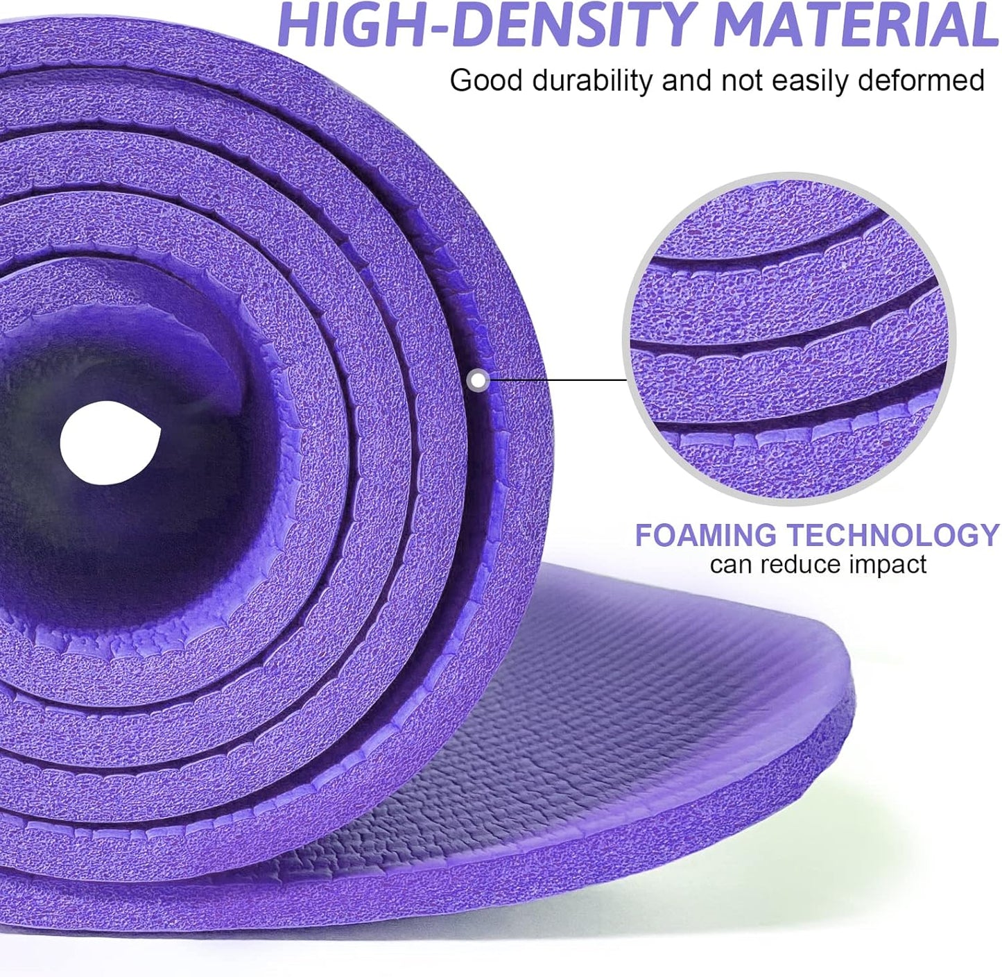 Yoga Mat with Strap Included 10mm Thick