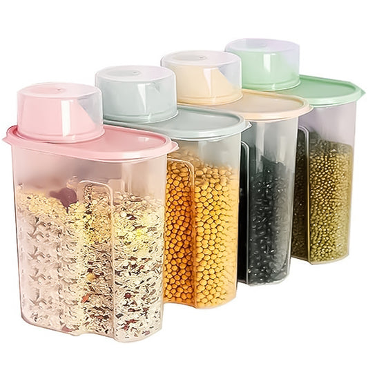 4PCs Food Storage Containers with Measuring Cup