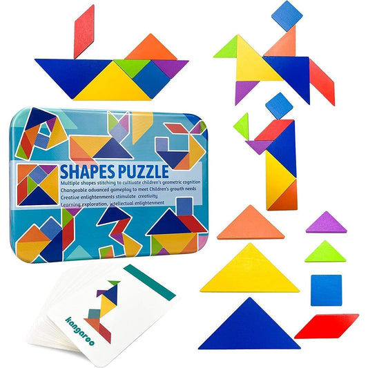 Wooden Tangram Pattern Puzzles Set
