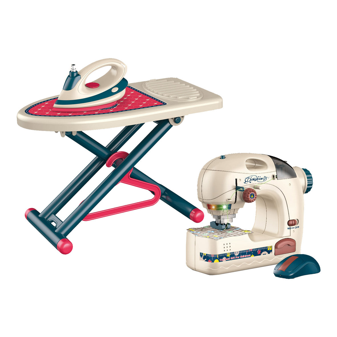 Iron & Sewing Machine 3 PCs Toy Set