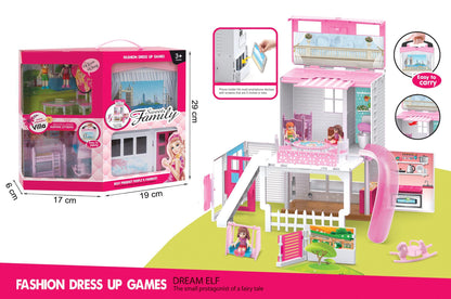 DIY Doll Villa & Furniture Dollhouse Set