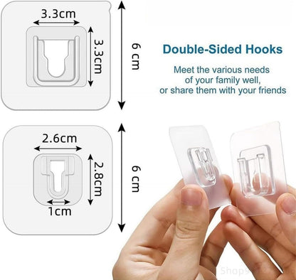 Double-Sided Adhesive Wall Hooks 10 Pairs