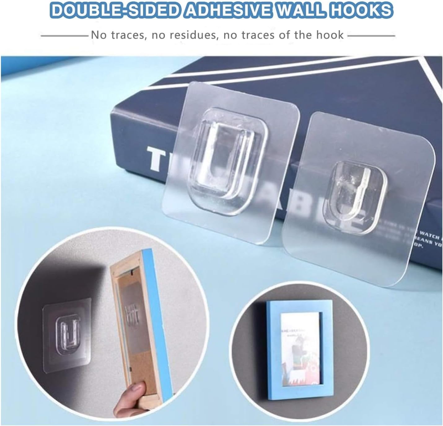 Double-Sided Adhesive Wall Hooks 10 Pairs