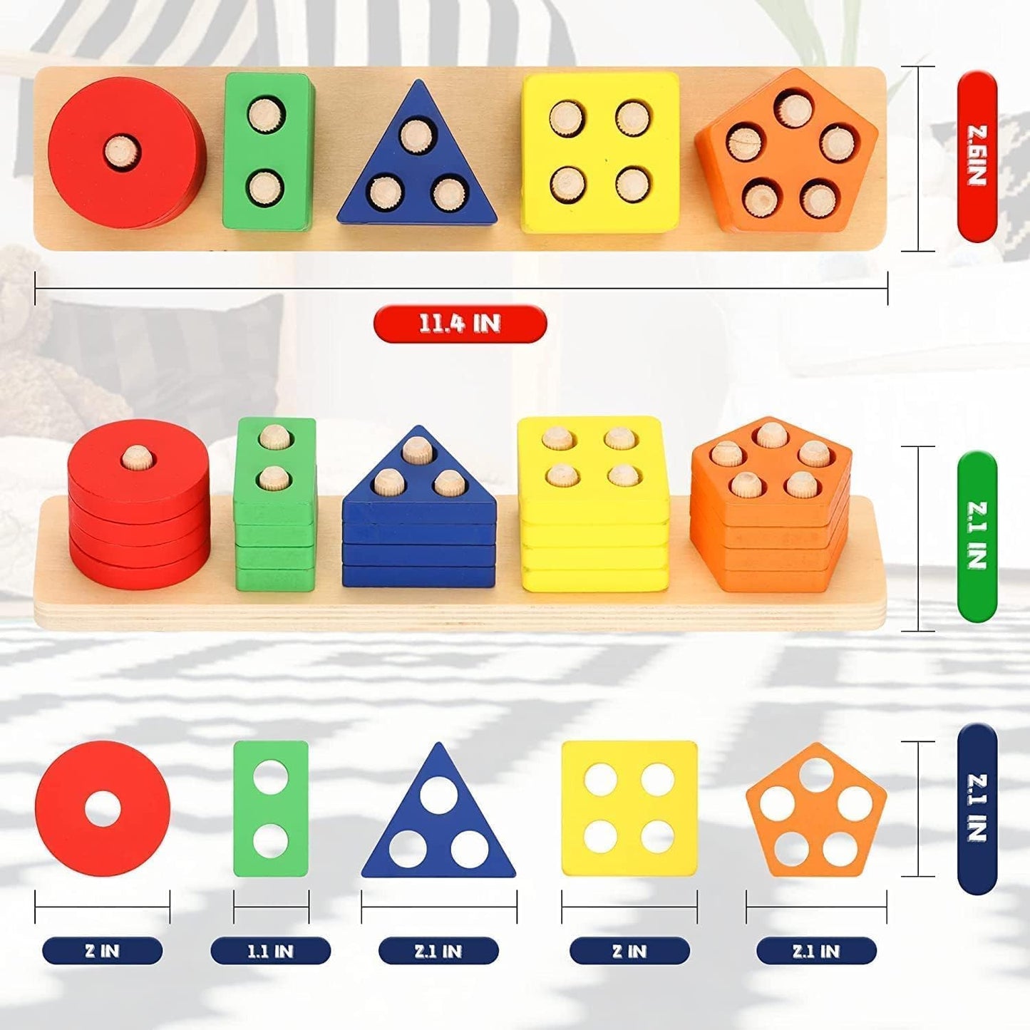 Wooden Sorting & Stacking Toys