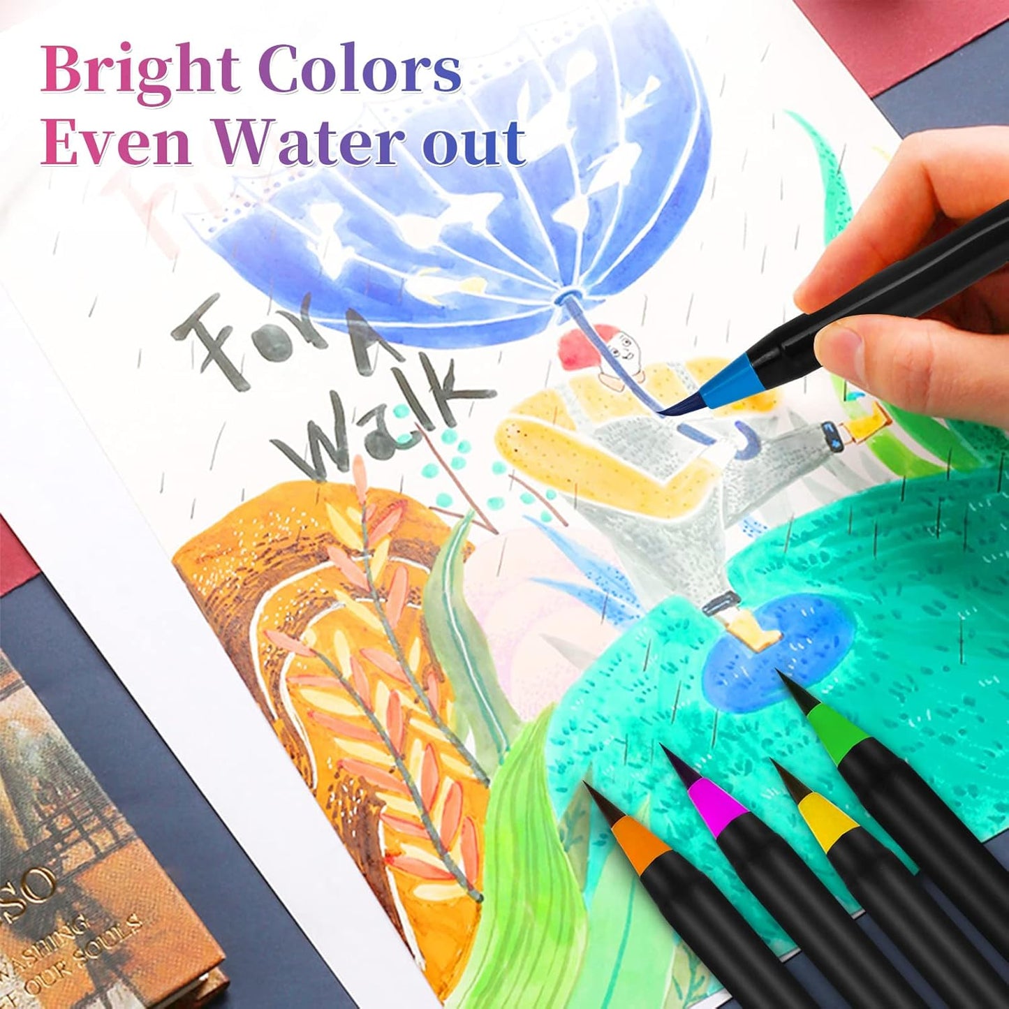 20PCs Water Color Brush Pens Set