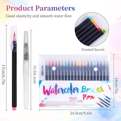 20PCs Water Color Brush Pens Set