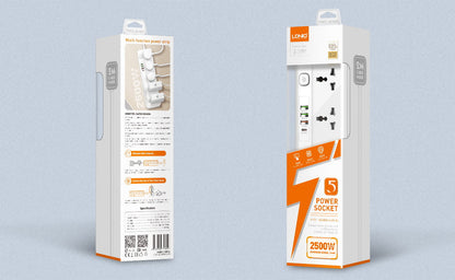 Power Extension Cord with Multi Sockets