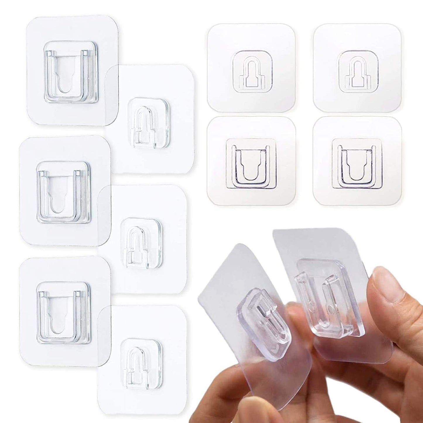 Double-Sided Adhesive Wall Hooks 10 Pairs