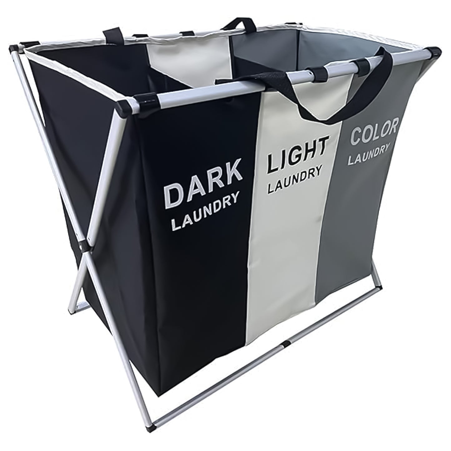 3-Section Foldable Laundry Basket Bag